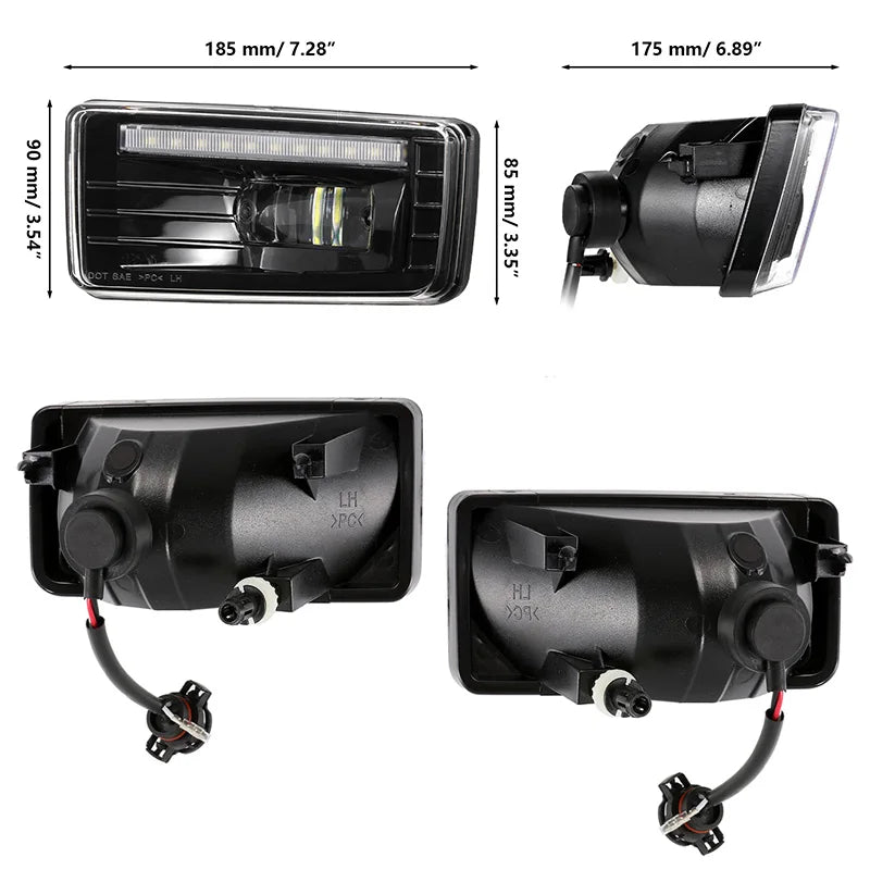 2Pcs/Pair Car LED Fog Lights For Chevy Silverado 2007-2015/ Avalanche 2007-2013/ Suburban 2007-2014 GMC Bumper Driving Fog Lamps