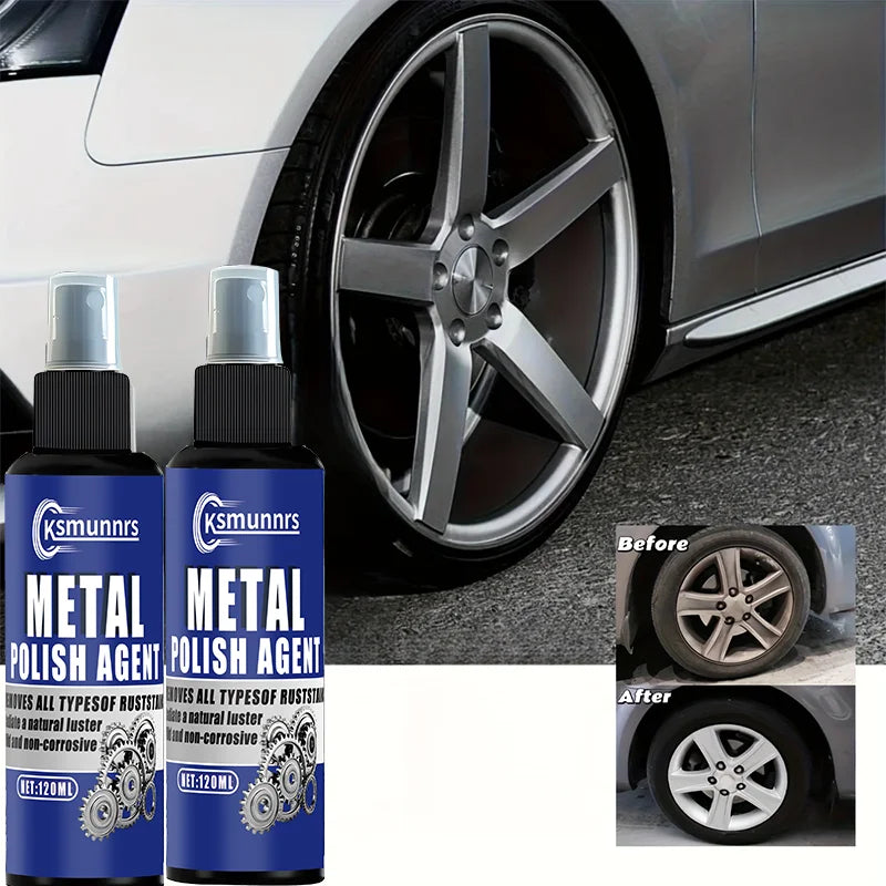 Motorcycle cleaner Multifunctional Rust Remover And Cleaner, for Metal Restoration, Car Wheels, And Nut Rust Cleaning And Towel