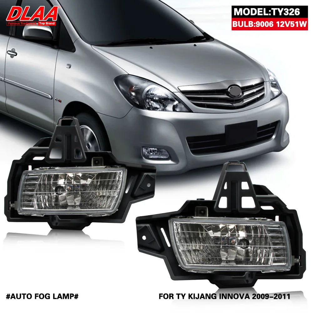 1 Set Front Bumper Fog Lamp Set Daytime Running Fog Light Assembly For Toyota Kijang Innova 2009 2010 2011