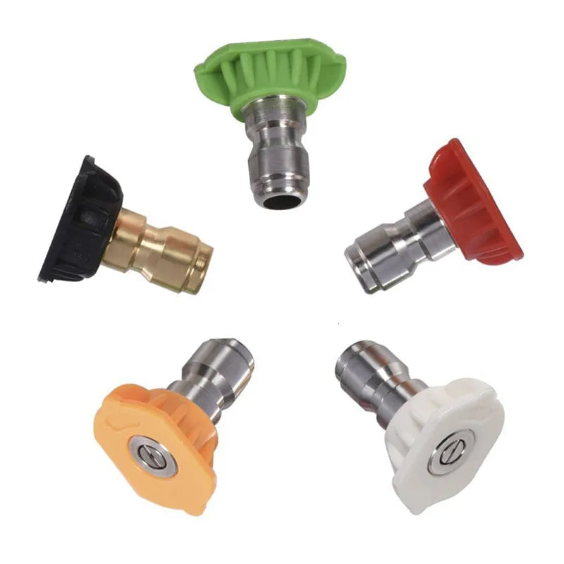 5pcs/Set Quick Connector Car Washing Nozzles Metal Jet Lance Nozzle High Pressure Washer Spray Nozzle