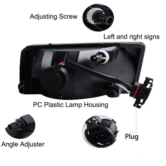 2Pcs/Pair Car LED Fog Lights For Chevy Silverado 2007-2015/ Avalanche 2007-2013/ Suburban 2007-2014 GMC Bumper Driving Fog Lamps