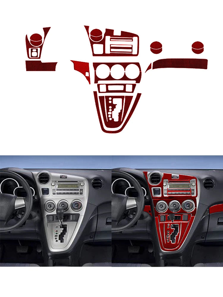 Carbon Fiber Interior Red Stickers For Toyota Matrix 2009 2010 2011 2012 2013 2014 Pontiac Vibe 2009 2010 Interior Accessories