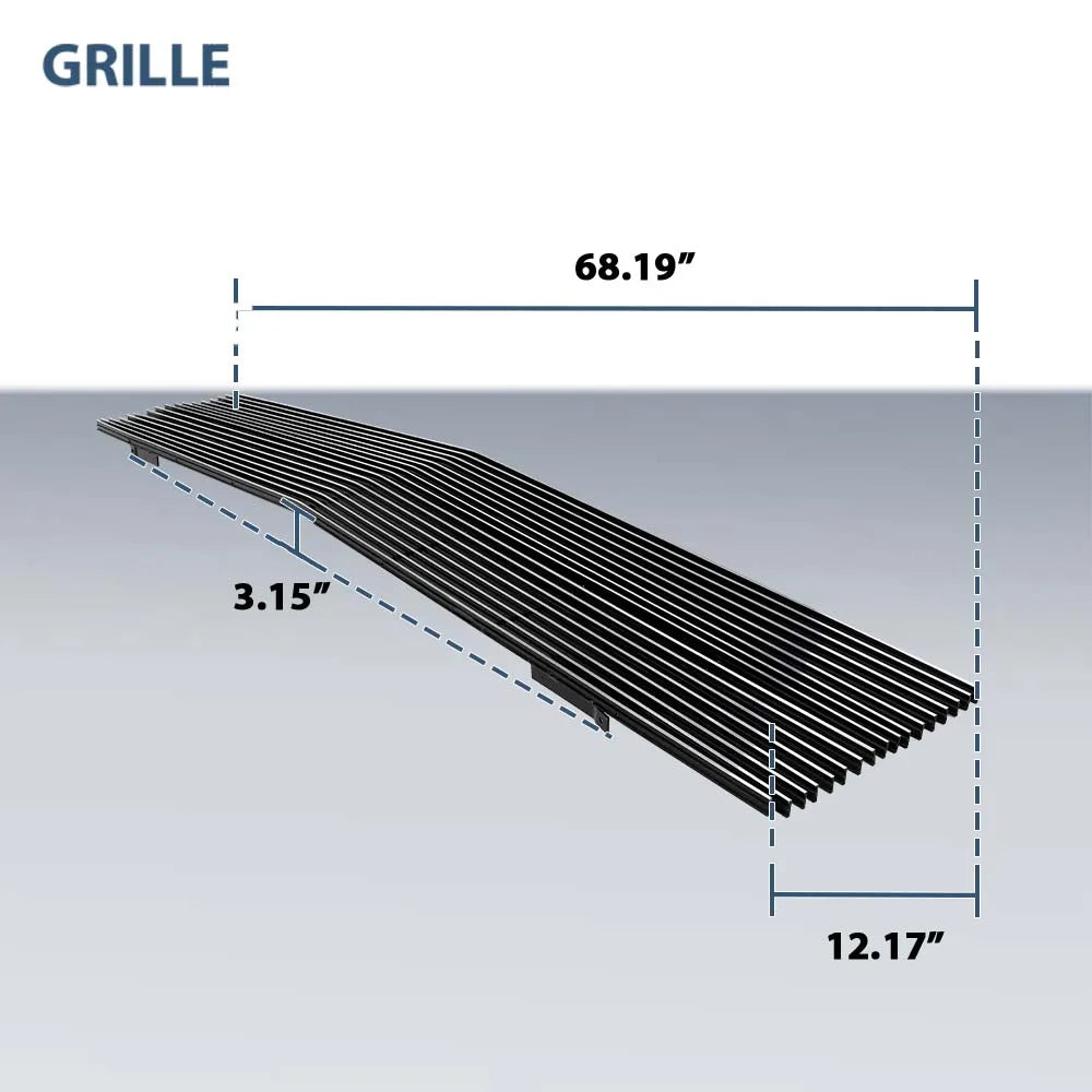 Billet Grille Grill Stainless Steel Polished Fit for Chevy Gmc C/K Pickup Blazer Suburban Jimmy 1981-1987 with Stacked Lights