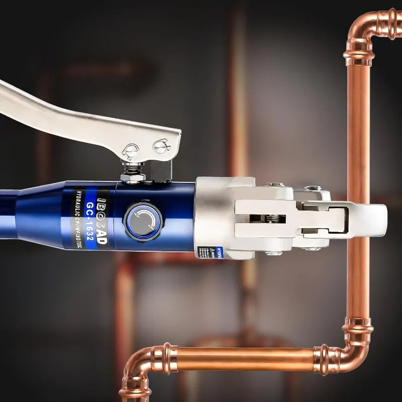 IBOSAD Copper Tube Fittings Hydraulic Pipe Crimping Tool With 1/2",3/4" And 1" Jaw Copper Pipe Press Crimper Pressing Pliers, Wi