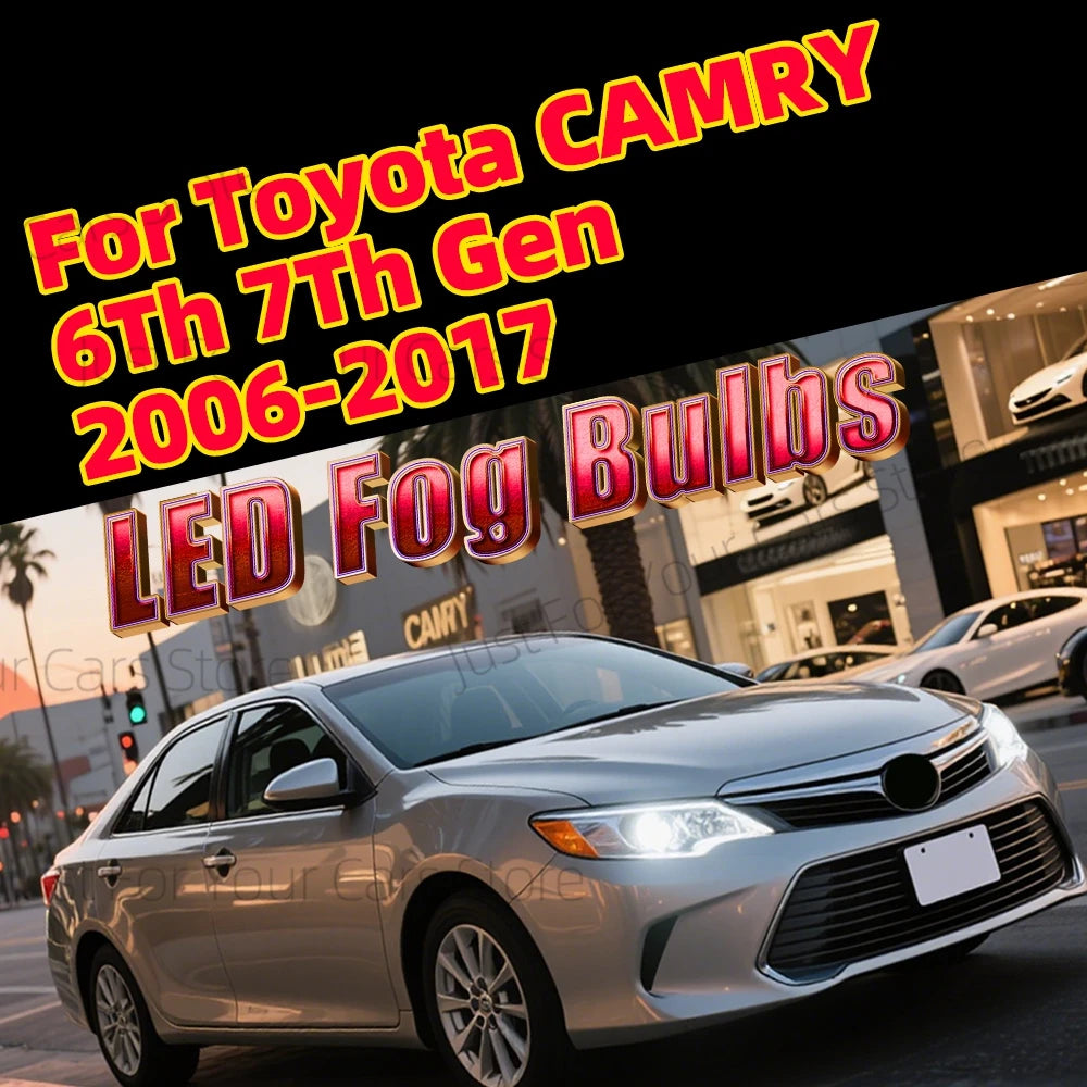 2x FogLamps 12V 6000K Fog Light Bulbs For Toyota CAMRY 6Th 7Th Gen 2006-2017 2007 2008 2009 2010 2011 2012 2013 2014 2015 2016