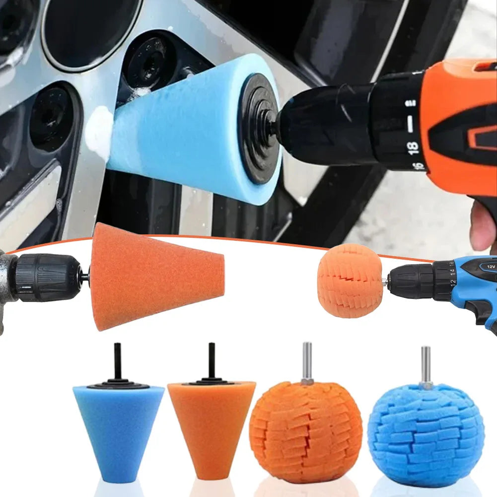 1-10PCS Car Hub Polishing Sponge Grinding Head Conical Sponge Wheel Metal Plastic Grinding Tool Auto Rim Cleaning Accessories