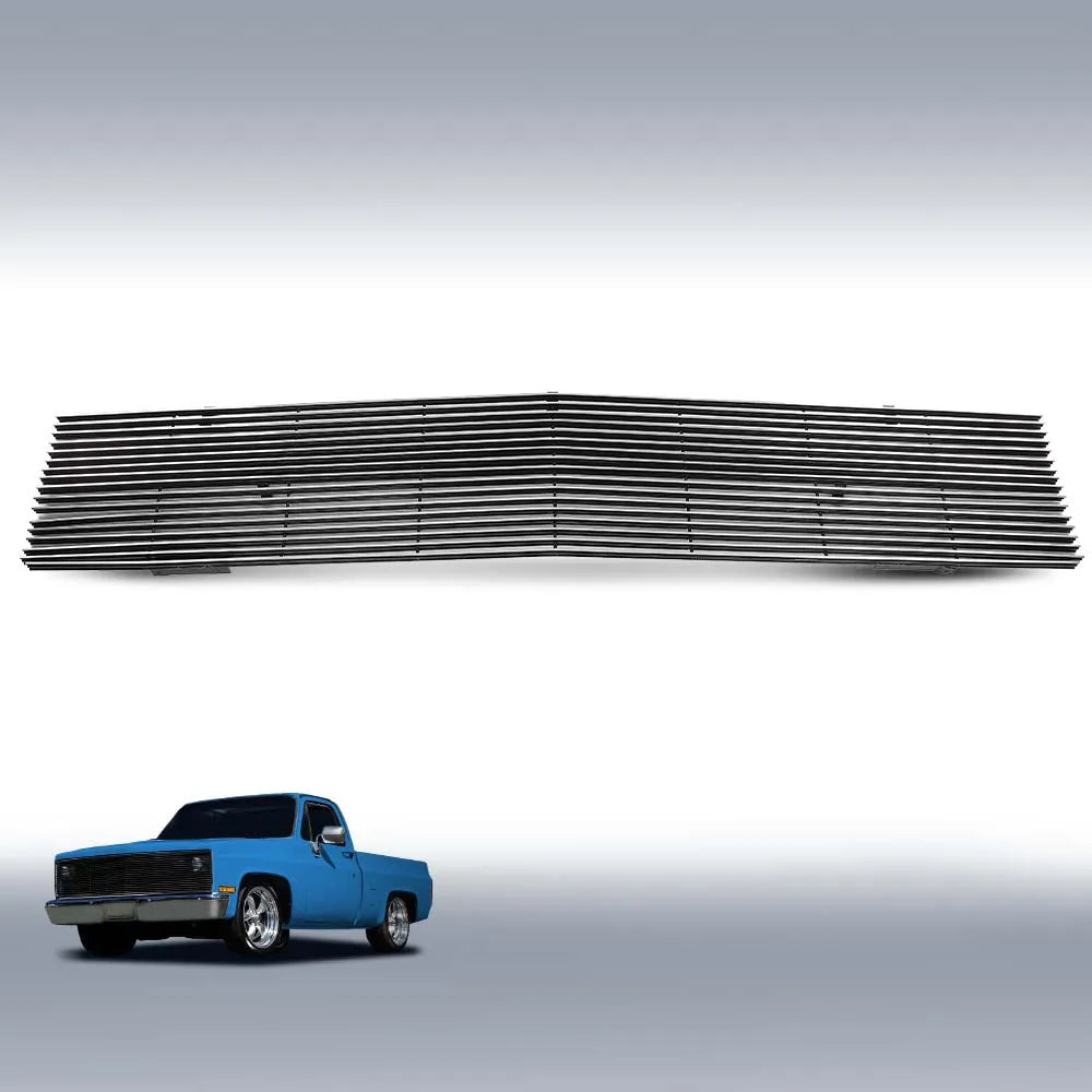 Billet Grille Grill Stainless Steel Polished Fit for Chevy Gmc C/K Pickup Blazer Suburban Jimmy 1981-1987 with Stacked Lights