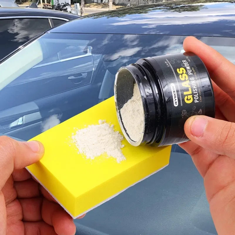 30g Car Glass Oil Film Cleaning Powder Set Cerium Oxide Polishing Powder Windscreen Scratches Remover Auto Cosmetic Accessories