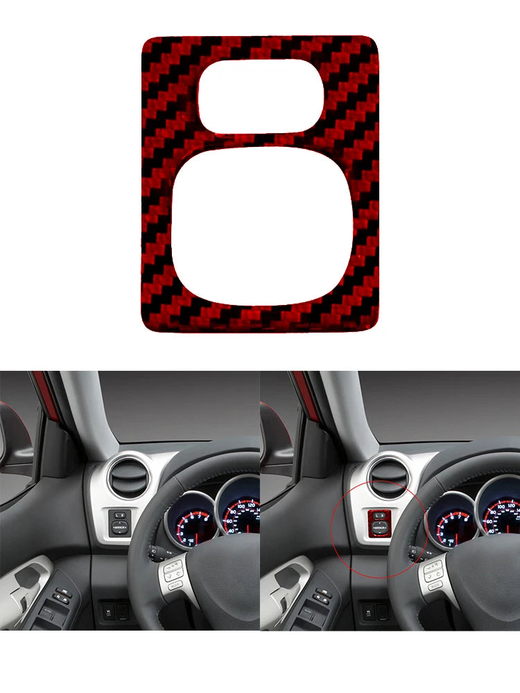 Carbon Fiber Interior Red Stickers For Toyota Matrix 2009 2010 2011 2012 2013 2014 Pontiac Vibe 2009 2010 Interior Accessories