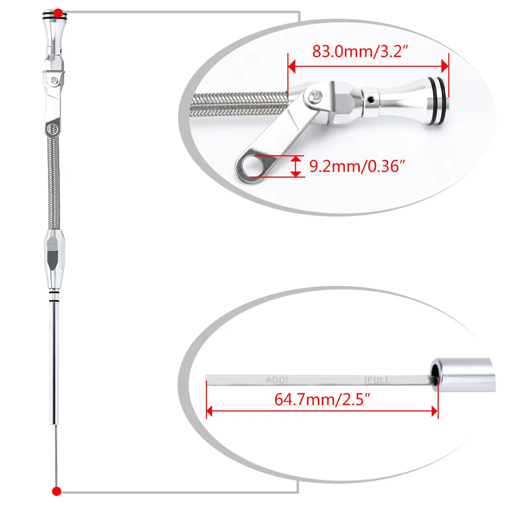 VR Engine Oil Dipstick Tube 80s later For Chevy SBC 267/305/350/400 4.4/5.7/6.6L Flexible Passenger Side  VR-GJ006