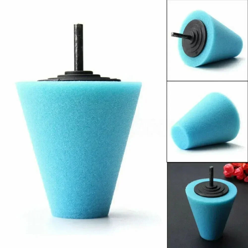 1-10PCS Car Hub Polishing Sponge Grinding Head Conical Sponge Wheel Metal Plastic Grinding Tool Auto Rim Cleaning Accessories