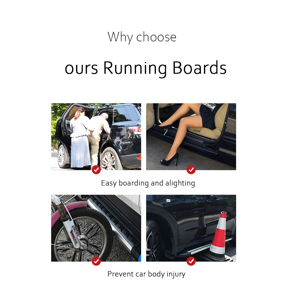 2pcs fit for chevy Captiva 2018-2025 SUV Truck Side Step Running Board NerfBar Aluminium Pedal Accessories (with Brackets)