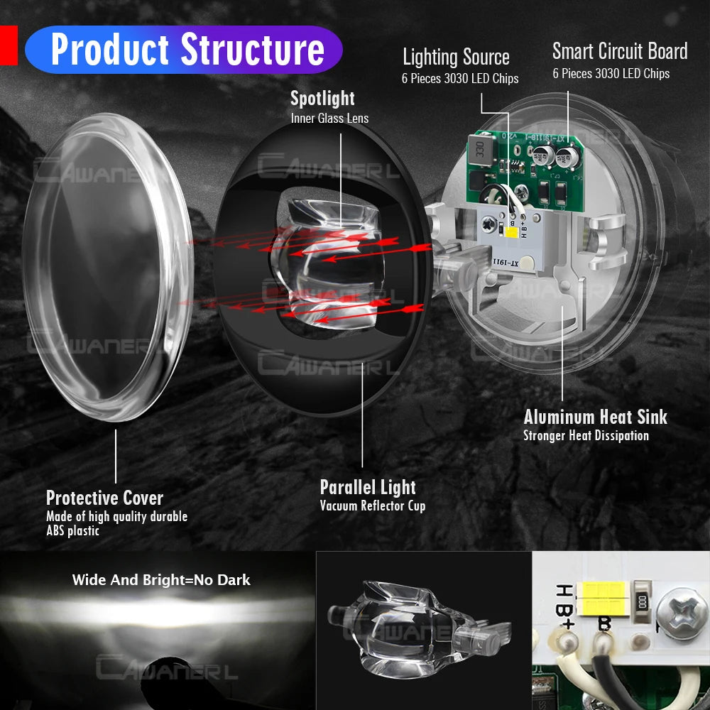 2 X 40W Truck Driver + Passenger LED Fog Light DRL Assembly White Yellow For Toyota Tacoma 2005 2006 2007 2008 2009 2010 2011