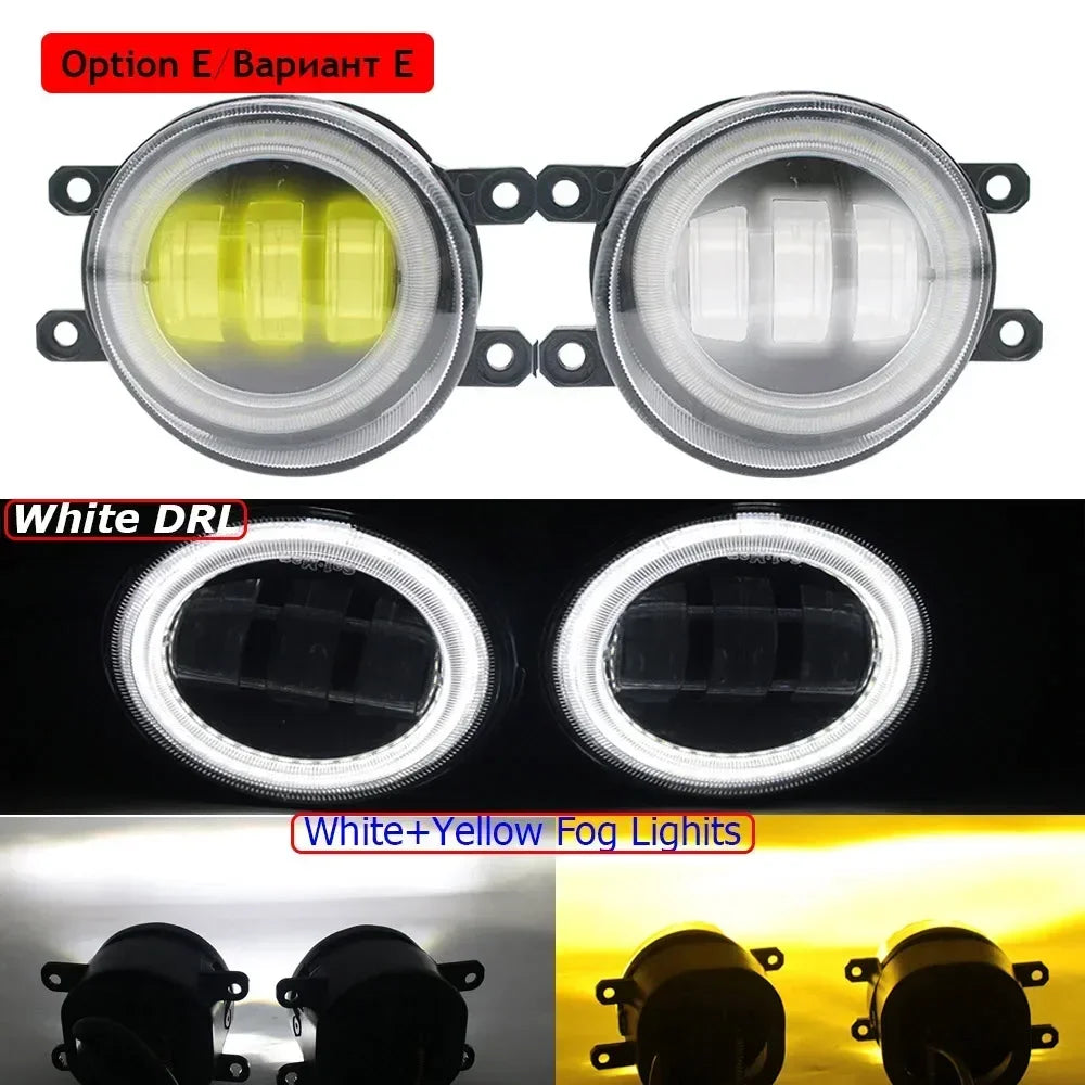 LED Fog Lights with Lens Car PTF 30W for Toyota Mark X X130 2009 2010 2011 2012 2013 2014 Angel Eyes DRL Daytime Running Lamp
