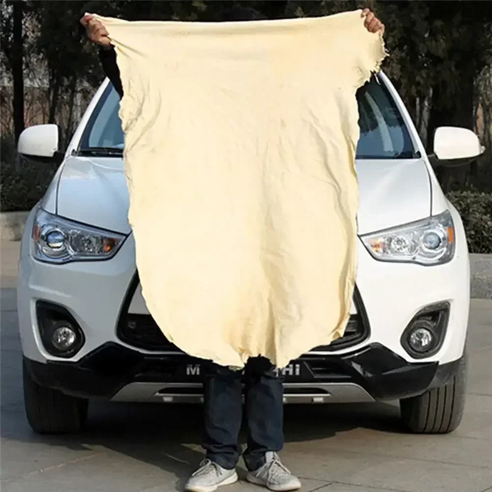 Natural Chamois Skin Car Care Cleaning Cloth Genuine Sheepskin Wash Rag Suede Ultra Absorbent Quick Dry Towels for Car Wash