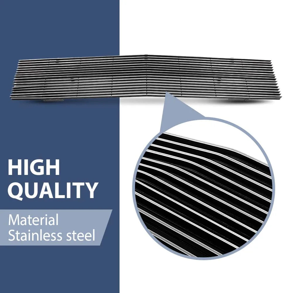 Billet Grille Grill Stainless Steel Polished Fit for Chevy Gmc C/K Pickup Blazer Suburban Jimmy 1981-1987 with Stacked Lights