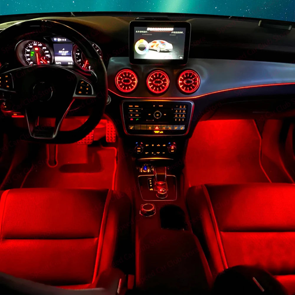 12/256 Colour LED Ambient Lights For Mercedes-Benz A/CLA/GLA W176 W117 W156 A45 CLA45 Car Air Vents Turbine Nozzle Upgrade