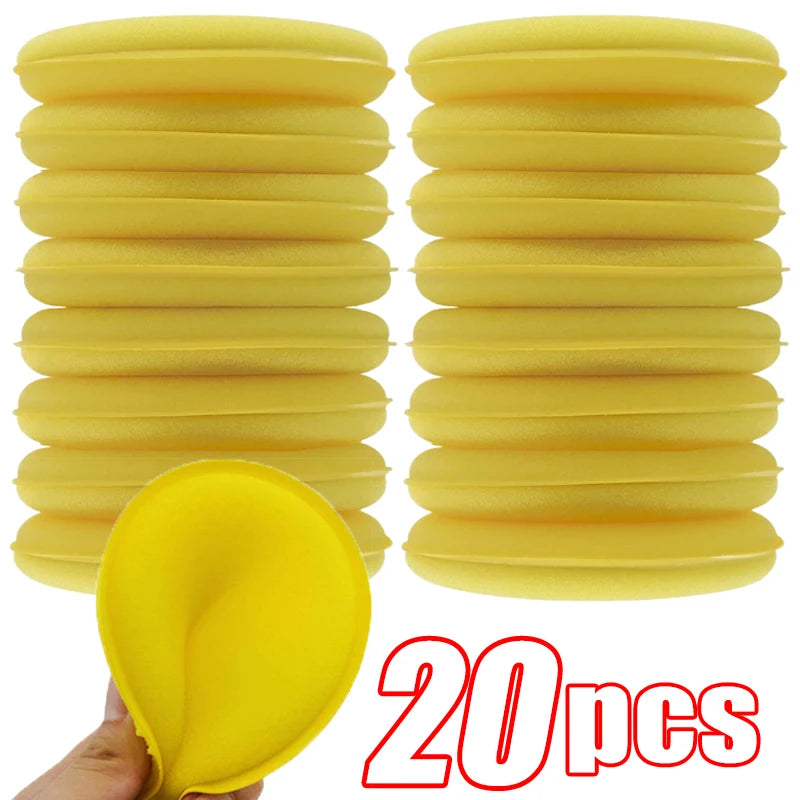 5/30Pcs Car Waxing Polish Wax Foam Sponge Applicator Pads 10CM Yellow Cleaning Sponge Clean Washer Washing Tool Car Cleaning