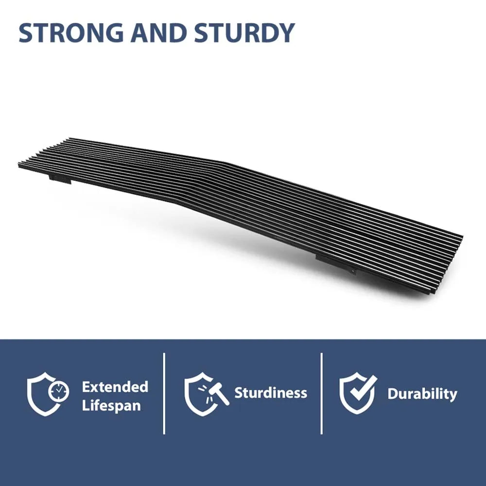 Billet Grille Grill Stainless Steel Polished Fit for Chevy Gmc C/K Pickup Blazer Suburban Jimmy 1981-1987 with Stacked Lights