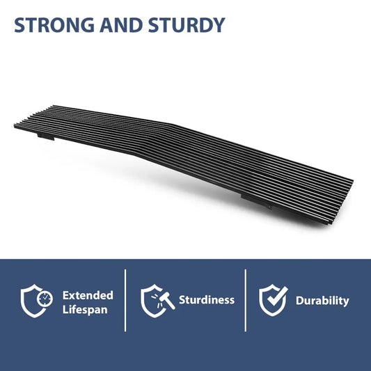 Billet Grille Grill Stainless Steel Polished Fit for Chevy Gmc C/K Pickup Blazer Suburban Jimmy 1981-1987 with Stacked Lights