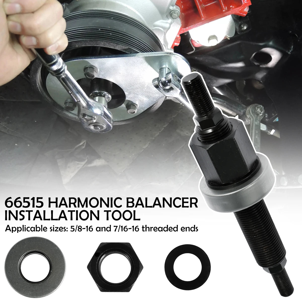 Harmonic Balancer Installation Tool 5/8" 7/16 -16 For Chevy SBC BBC Engine 66515 Installer Installation Tool Replacement