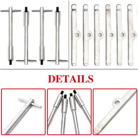 NEW-Tall T-Bar Valve Cover Hold Down Kit For SB Chevy Chrome SBC 283 327 350 Bolts Tabs Valve Cover T-Bar Set