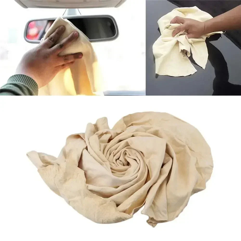 Natural Chamois Skin Car Care Cleaning Cloth Genuine Sheepskin Wash Rag Suede Ultra Absorbent Quick Dry Towels for Car Wash