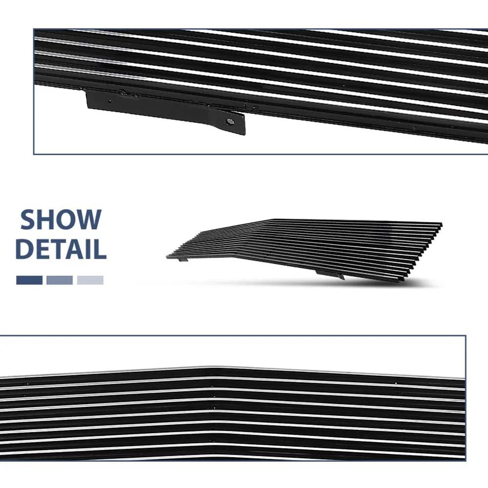 Billet Grille Grill Stainless Steel Polished Fit for Chevy Gmc C/K Pickup Blazer Suburban Jimmy 1981-1987 with Stacked Lights