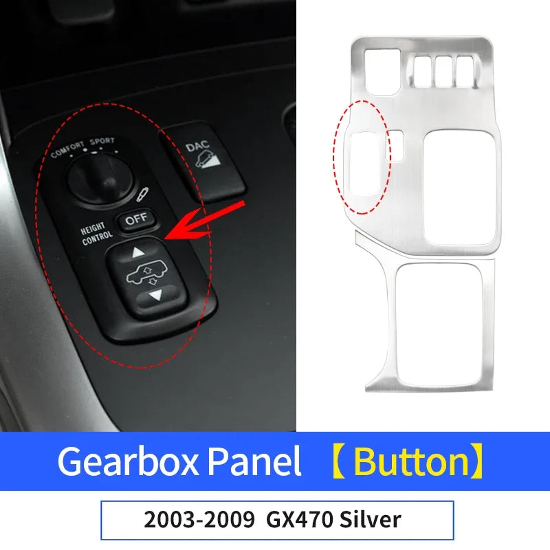 for Lexus 470 GX470 2003-2009 2008 2007 2006 2005 2004 Upgrades Interior Decoration Accessories Stainless Steel Gearbox Cover