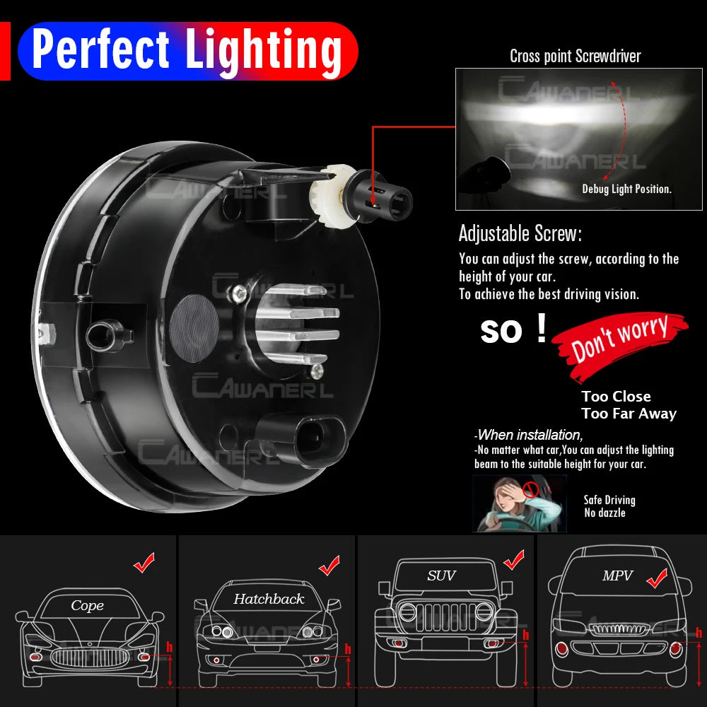 2 X 40W Truck Driver + Passenger LED Fog Light DRL Assembly White Yellow For Toyota Tacoma 2005 2006 2007 2008 2009 2010 2011