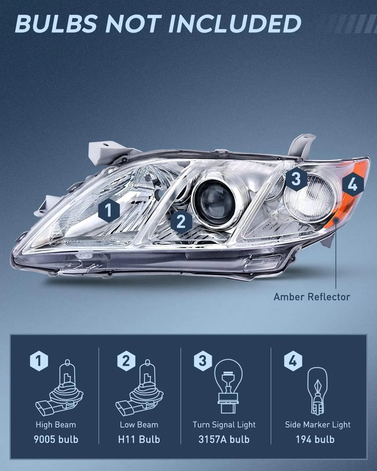 For Toyota Camry 2007 2008 2009 Front Bumper Head Light Headlamp Driving Headlight Turn Signal Light 81170-33700 81130-33700