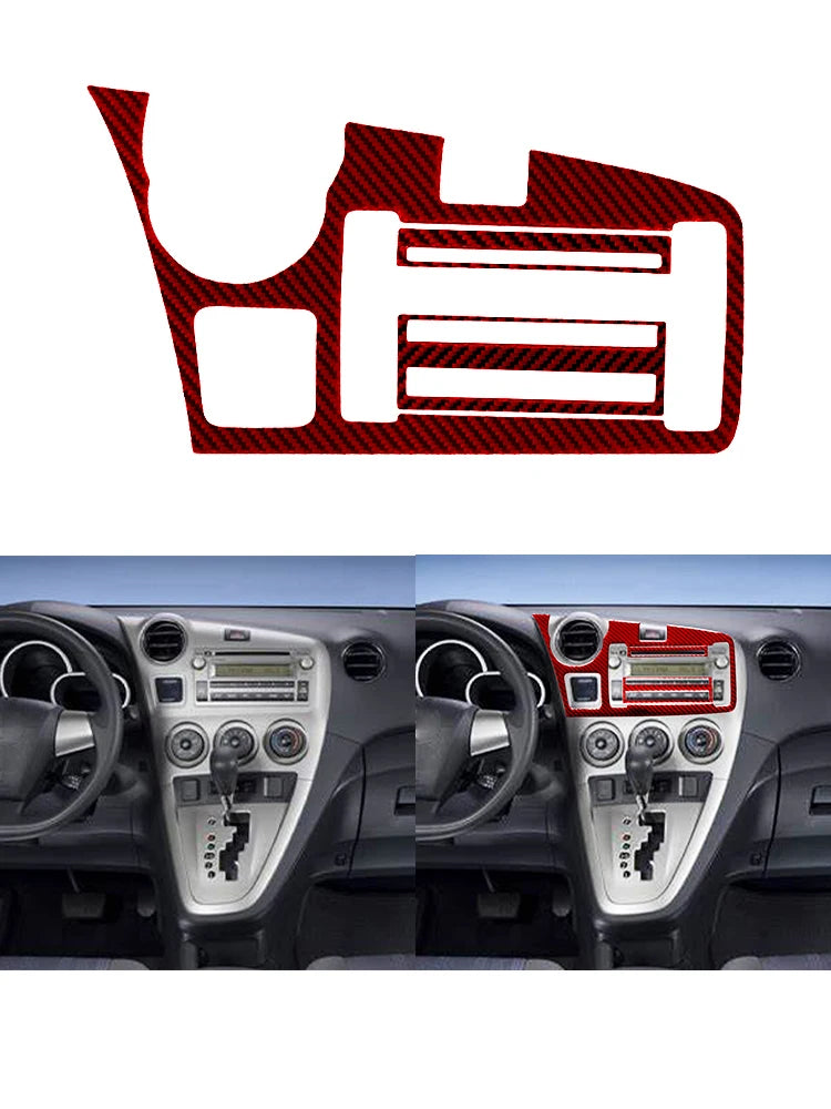 Carbon Fiber Interior Red Stickers For Toyota Matrix 2009 2010 2011 2012 2013 2014 Pontiac Vibe 2009 2010 Interior Accessories