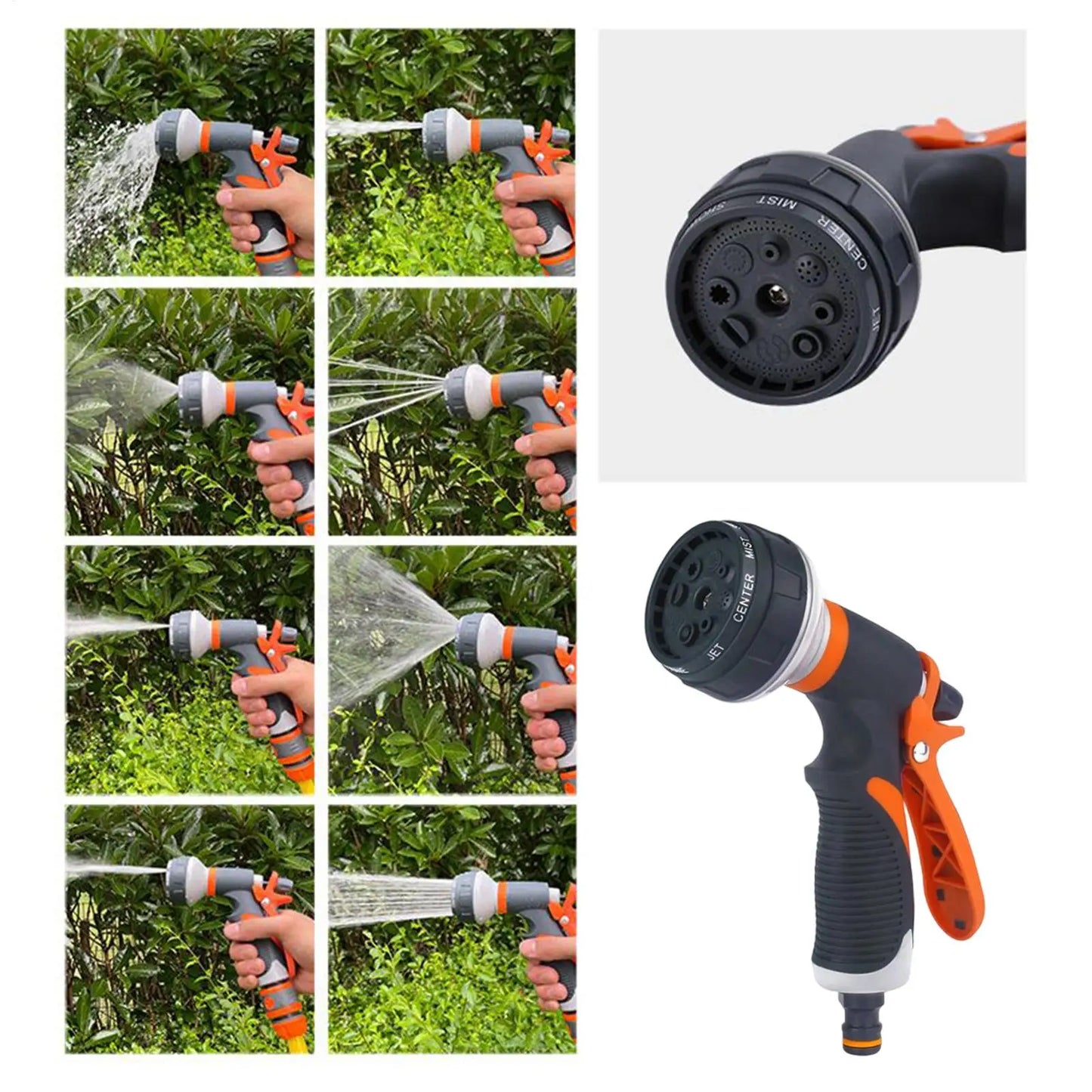 Hose Sprayer Nozzle Nozzle For Hose Outdoor 8 Adjustable Spray Patterns High Pressure Irrigation Attachment Head For Car Wash