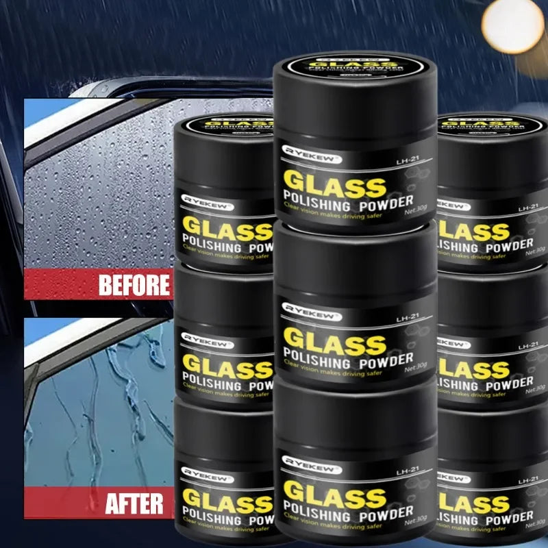 30g Car Glass Oil Film Cleaning Powder Set Cerium Oxide Polishing Powder Windscreen Scratches Remover Auto Cosmetic Accessories