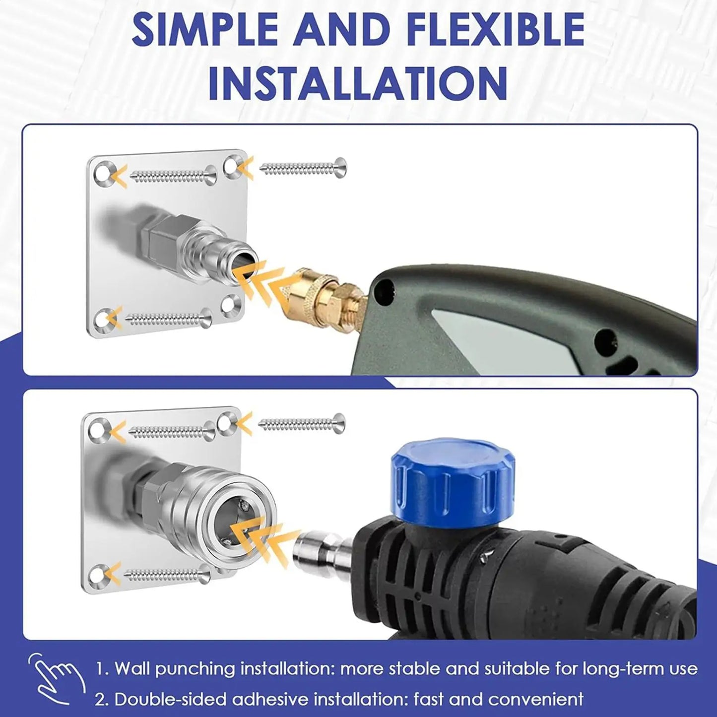 Pressure Washer Wand Holder Quick Connect Foam Cannon Rack Wall Mounted Pressure Washer Bracket For Home Garage Car Wash Station