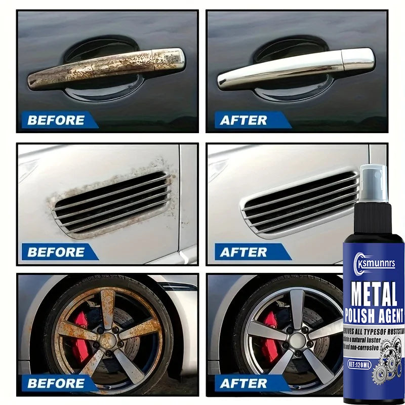 Motorcycle cleaner  Multifunctional Rust Remover And Cleaner, for Metal Restoration, Car Wheels, And Nut Rust Cleaning And Towel