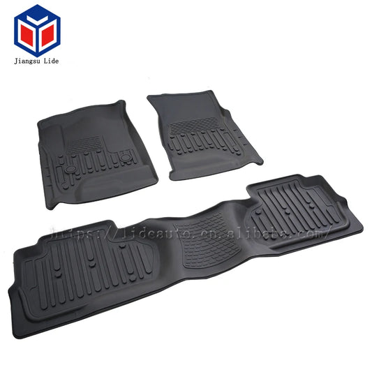 3pcs Front & Rear TPE Car Mats For 14-18 Chevy Silverado Extended Cab GMC Sierra Extended Cab