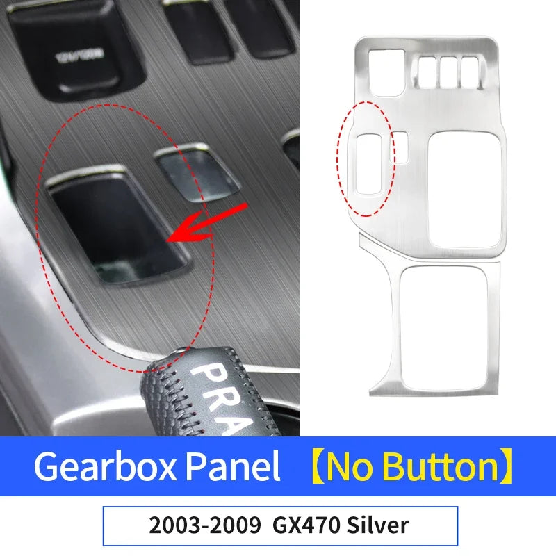 for Lexus 470 GX470 2003-2009 2008 2007 2006 2005 2004 Upgrades Interior Decoration Accessories Stainless Steel Gearbox Cover