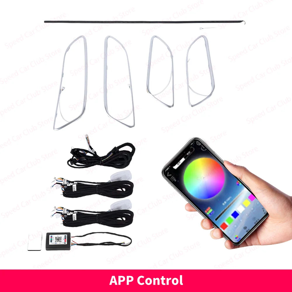 12/256 Colour LED Ambient Lights For Mercedes-Benz A/CLA/GLA W176 W117 W156 A45 CLA45 Car Air Vents Turbine Nozzle Upgrade