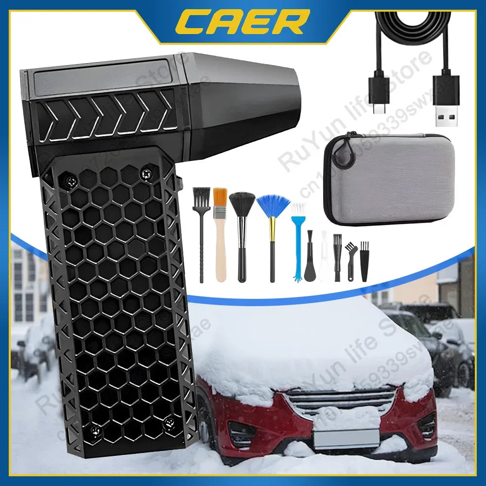 CAER Handheld Snow Blower Artifact 130000RPM Powerful Portable Turbo Jet Violent Fan Brushless Motor Car Dryer Snow Removal Tool