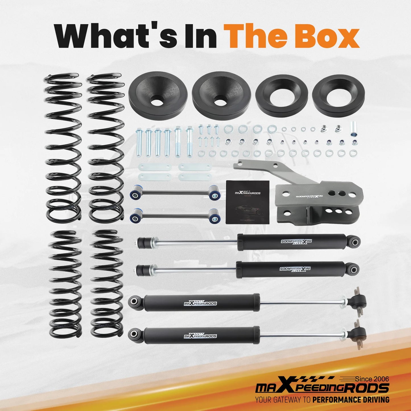 3.25" Lift Kit W/ Shocks For Jeep Wrangler JK 4-Door 2007-2018 2WD/4WD