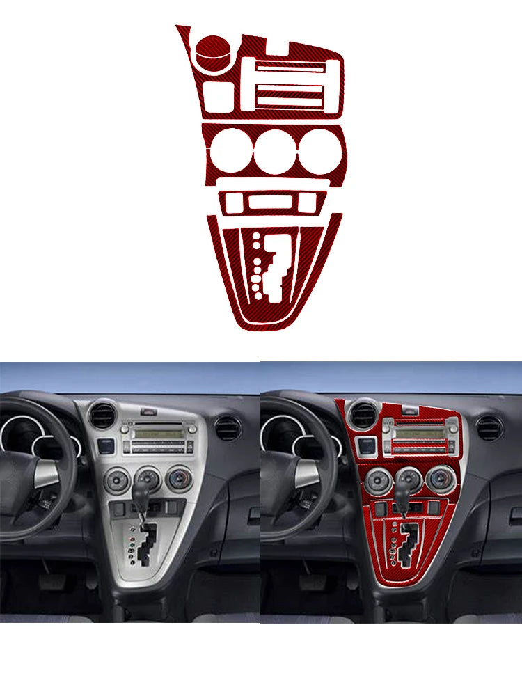 Carbon Fiber Interior Red Stickers For Toyota Matrix 2009 2010 2011 2012 2013 2014 Pontiac Vibe 2009 2010 Interior Accessories