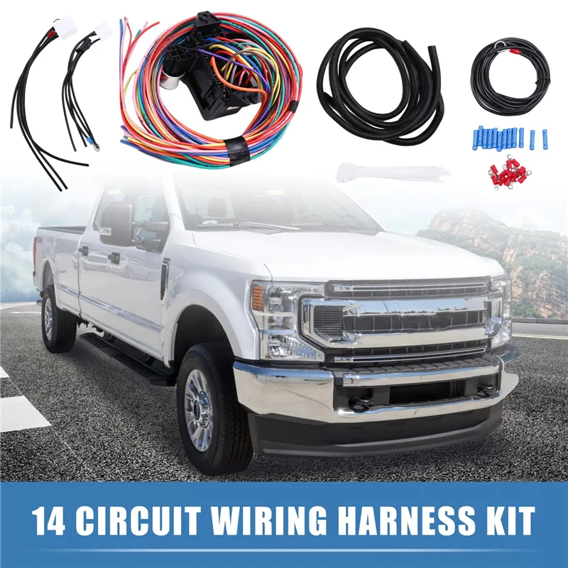 Practical 14 Circuit Wiring Harness Kit Car Modification Circuit For Chevy Ford Chrysler Mopar Muscle Car Electrical Wire Harnes