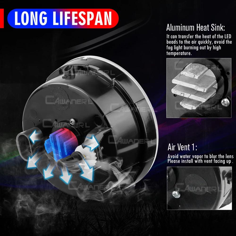 2 X 40W Truck Driver + Passenger LED Fog Light DRL Assembly White Yellow For Toyota Tacoma 2005 2006 2007 2008 2009 2010 2011