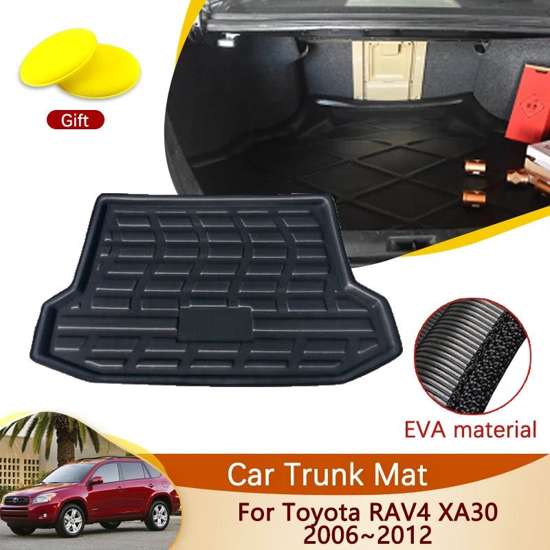 Car Rear Trunk Mat for Toyota RAV4 2008 RAV 4 XA30 30 2006~2012 2007 Accessories Floor Tray Liner Cargo Boot Carpet Auto Mud Mat
