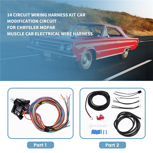Practical 14 Circuit Wiring Harness Kit Car Modification Circuit For Chevy Ford Chrysler Mopar Muscle Car Electrical Wire Harnes