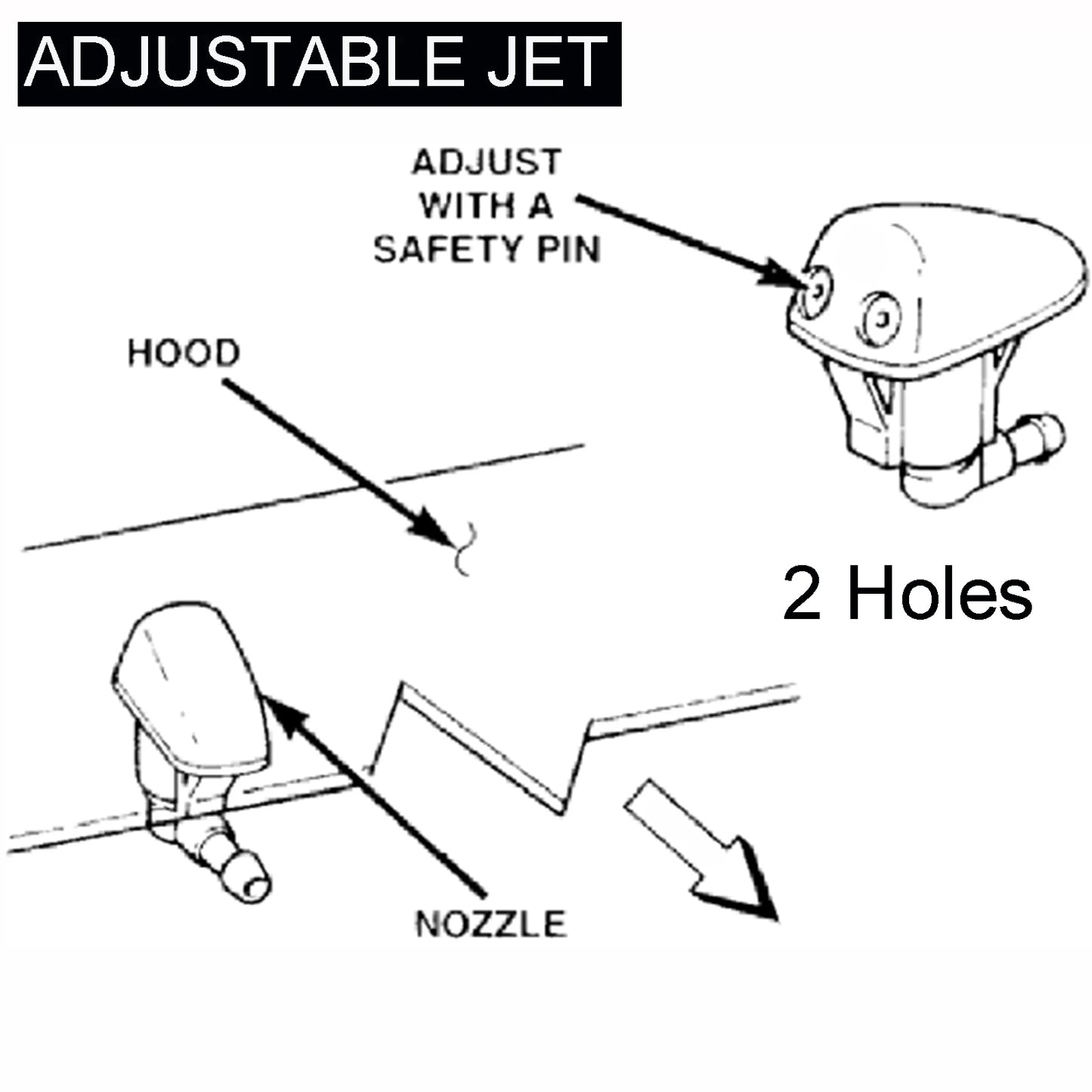 Erick's Wiper 2Pcs/lot Front Windshield Wiper Washer Jet Nozzle For Toyota Prius XW20 2003 - 2009 OE# 85381-44010 85381-47080