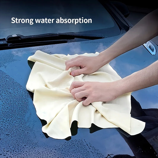 Natural Chamois Skin Car Care Cleaning Cloth Genuine Sheepskin Wash Rag Suede Ultra Absorbent Quick Dry Towels for Car Wash