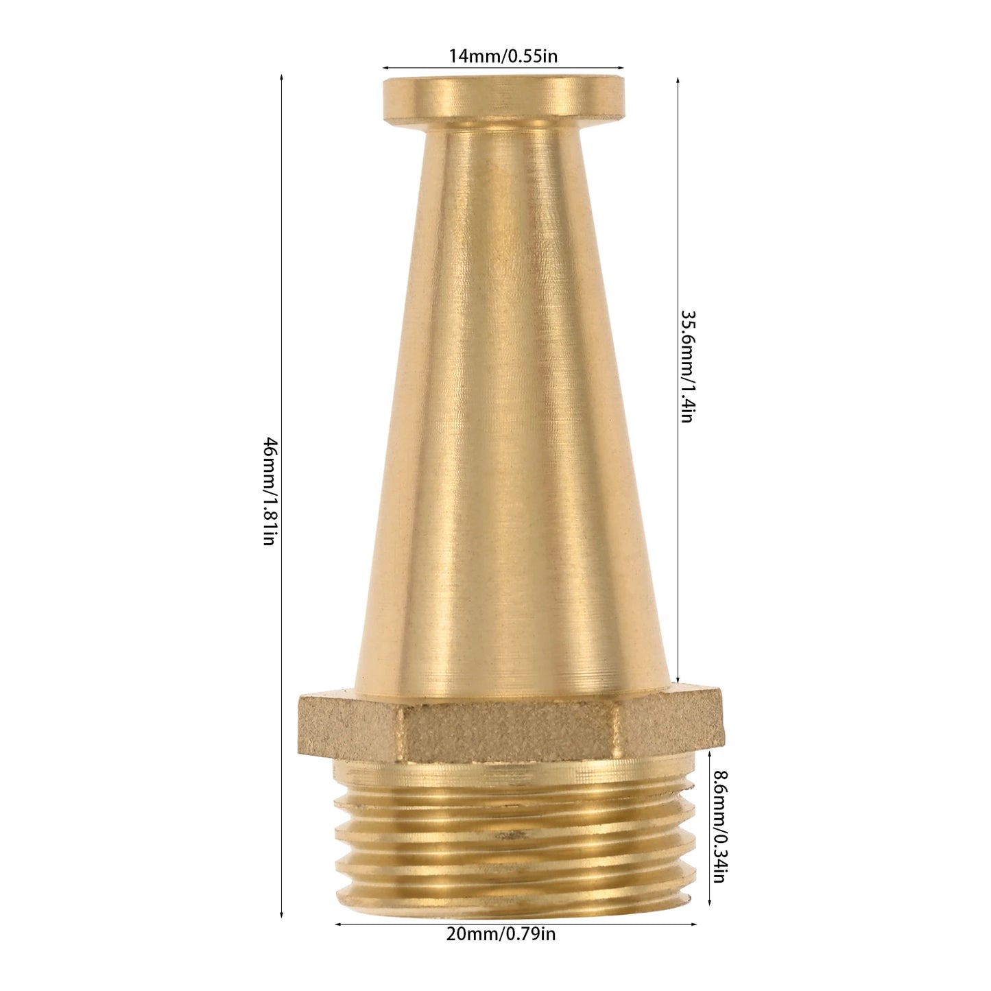 1Pc Brass Single Fountain Nozzle Direct Flow Suitable For Car Washing Garden Park Irrigation Water Spray Durable Accessories