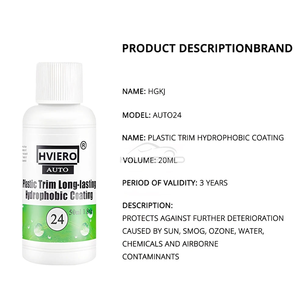 Car Plastic Renovator 20ML/50ML/100ML Care Coating Auto Rubber Repair Clean Restore Gloss Black Shine Seal Brighten Wash Tools